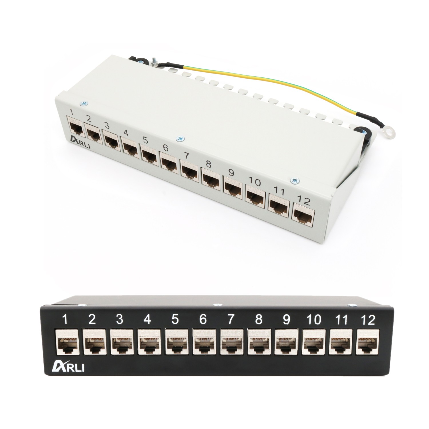 ARLI Patchpanel inkl. 12x Keystone Cat8.1 Module – 12-Port Patchfeld Gehäuse ARLI Patchpanel inkl. 12x Keystone Cat8.1 Module – 12-Port Patchfeld Gehäuse