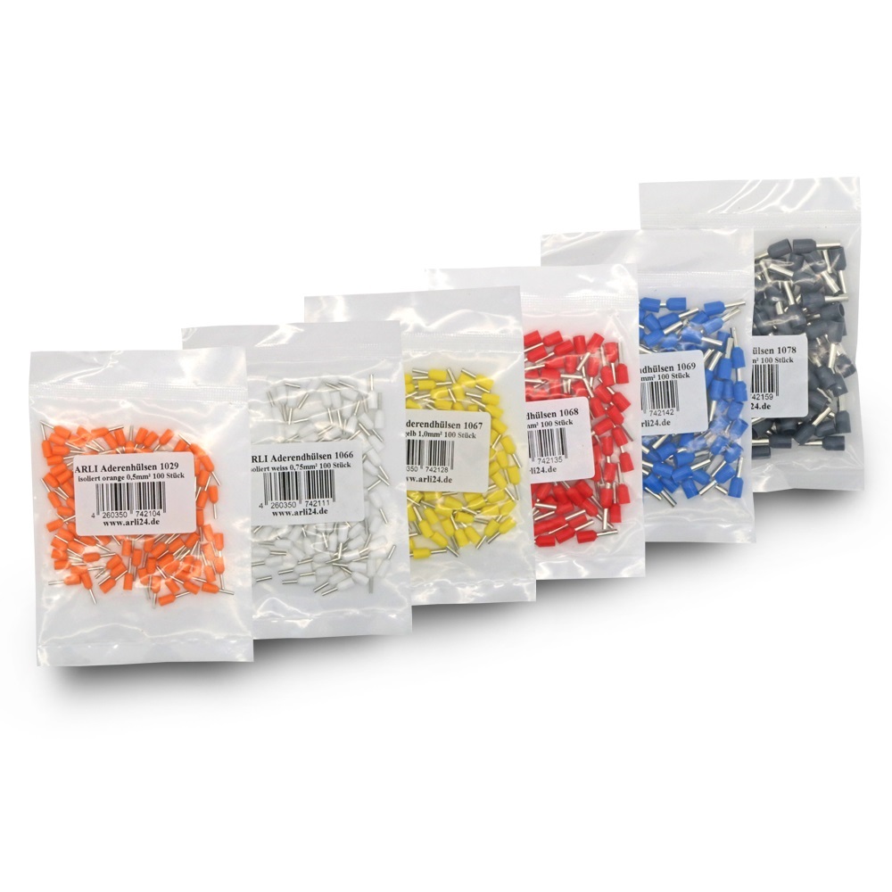 Aderendhulsen-set600-1 arli aderenhülsen isoliert aderendhülse set 600 0,5 - 4 mm crimpzange handcrimpzange  kabelschuhe abisolierzange crimp zange klemmen quetverbinder quetschverbinder verbinder schaltschrank werkzeug presszange sortiment