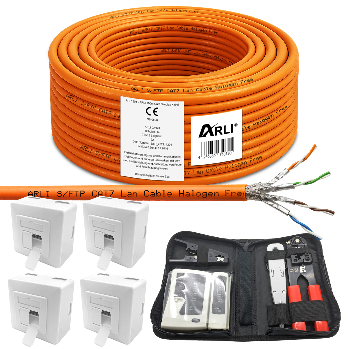 Netzwerk-Set easy Cat.7 Installationskabel & Stecker werkzeuglos 3-teilig 100 m günstig online kaufen Netzwerk-Set easy Cat.7 Installationskabel & Stecker werkzeuglos 3-teilig 100 m günstig online kaufen