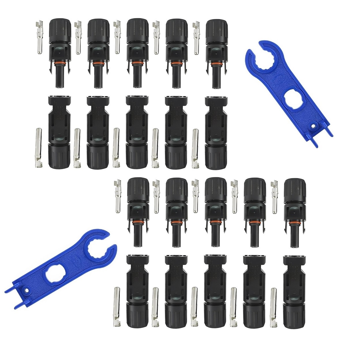Solarstecker Stecker / Buchse 1500V für Solarkabel + Schraubenschlüssel Werkzeug Set 