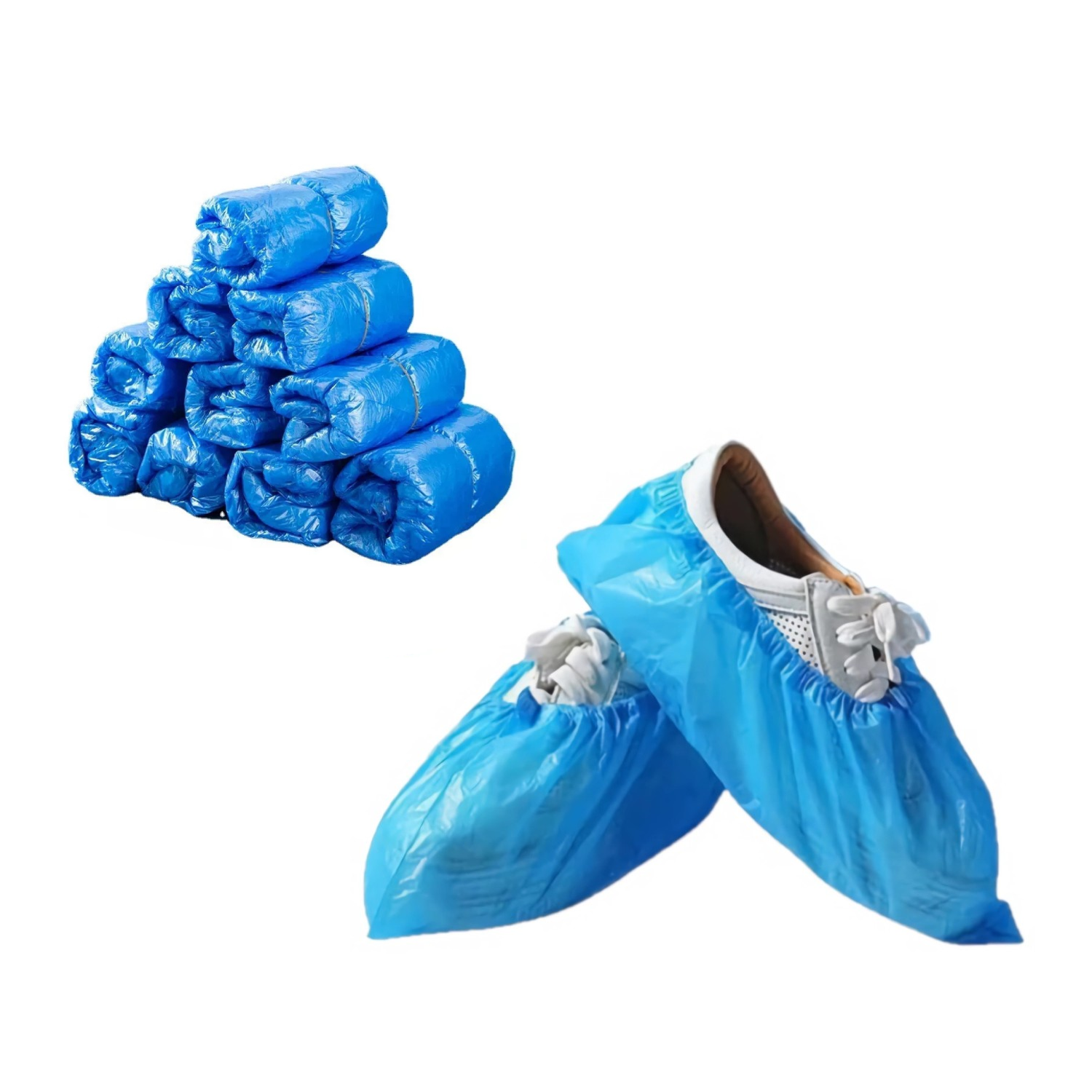 Schuhüberzieher Überziehschuhe blau Einheitsgröße Einweg Schuhüberzieher gehämmert mit Gummizug