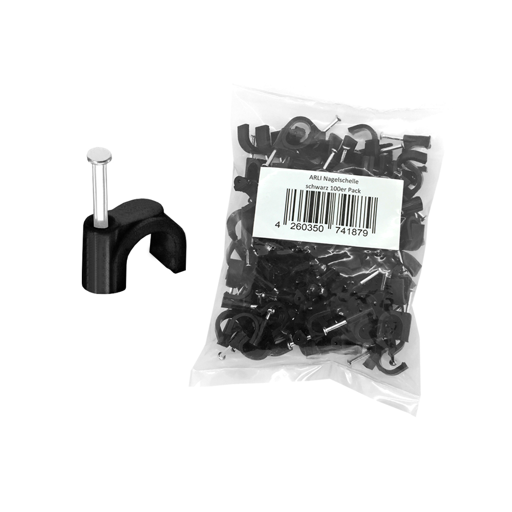 Nagelschelle-schwarz-35841a58c638dd arli nagelschelle 11 12 mm 12mm 100x 100 kabelschelle schelle kabelklemme kabelbefestigung kunststoff kabelschellen nagelschellen kabelschellen wand nägel nym sat tv telefon netzwerk kabel schwarz nagel leitung allzweck elektro