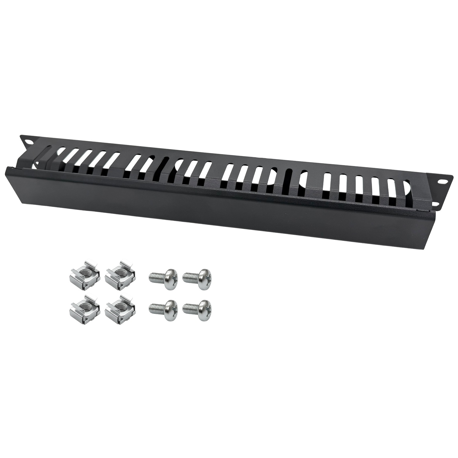 ARLI Kabelführungspanel 19 zoll mit abnehmbarer Blende Kabelorganizer mit Metallabdeckung 1HE 1U Netzwerkschrank