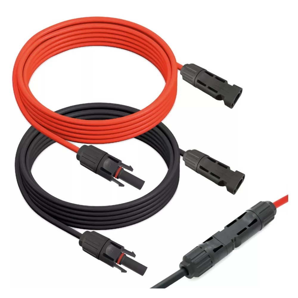 Solarkabel Verlängerungskabel rot + schwarz 4 mm² mit Solarsteckern Solar Kabel Stecker