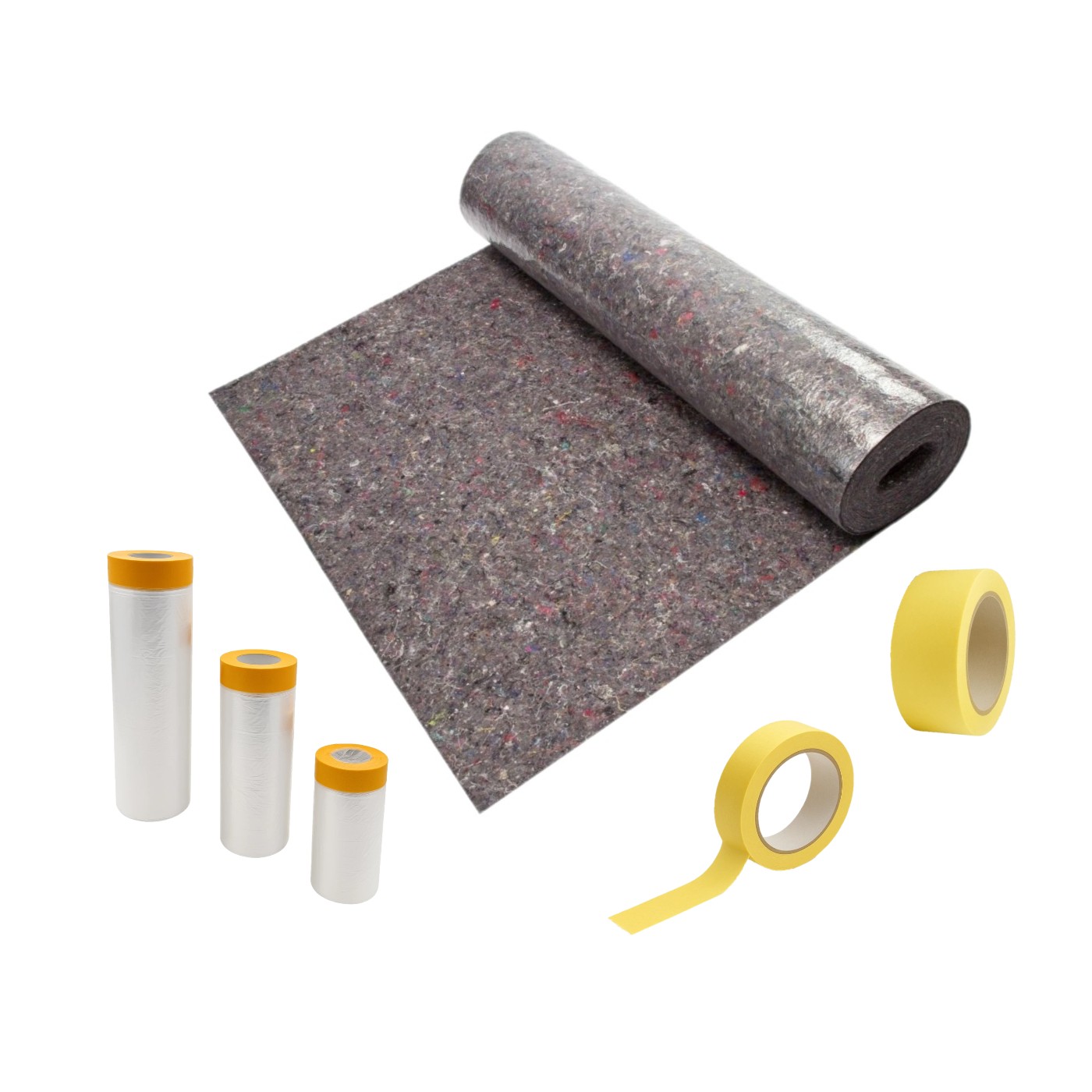 Malerset Abdeckvlies 25m² + Goldband Masker 3er Set + Malerkrepp 30mm & 48mm – Abdeckfolie Klebeband Renovierung