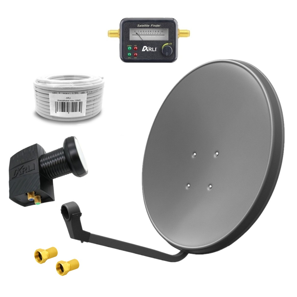 SAT Anlage Digital 80cm 60cm Single Twin Quad Octo LNB Teilnehmer komplettanlage komplett Schüssel Antenne Spiegel Kabel F Stecker Camping Koaxialkabel Set Wandalter 4K grau weiss Full HD Satfinder vergoldet russisch türkisch astra hotbird türksat 
