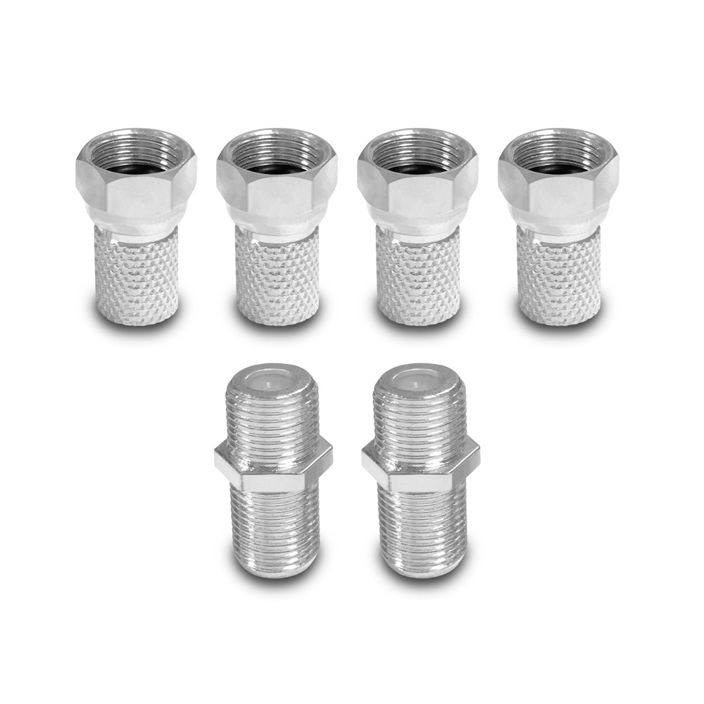 4x ARLI F-Stecker mm + 2x F-Verbinder adapter sar tv iec Hama Technisat Kathrein kompressionsstecker zange HD 4K wasserdicht satelliten kabel digitaltauglich konfektionierte TV-Kabel Anlage F Stecker Buchse Kupplung Abisoliermesser abisolierer Messer Ante