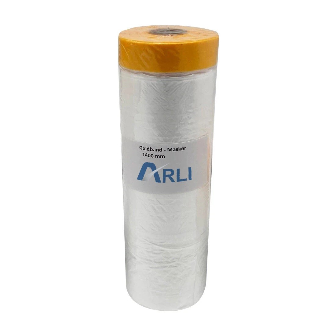 Goldband Masker 1400 mm x 25 m Abdeckfolie mit Klebeband Malerfolie Transparent Baufolie Tape