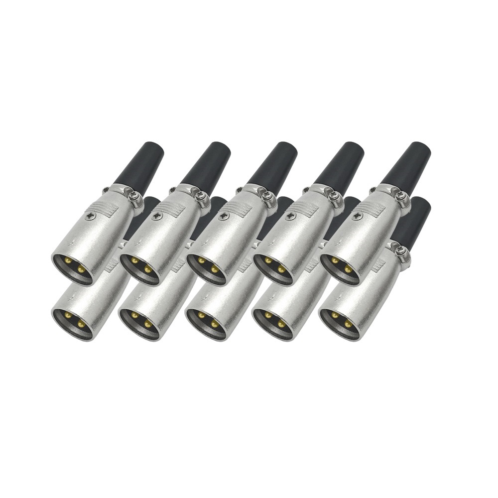 arli xlr kabel stecker buchse kupplung 10x vergoldet mikrofon dmx klinke mikrofon adapter chinch audio mischpult steckerset set female male 3 polig 3pol pol pin löten lötbar zugentlastung 3-polig mikrofonstecker mikrofonbuchse 