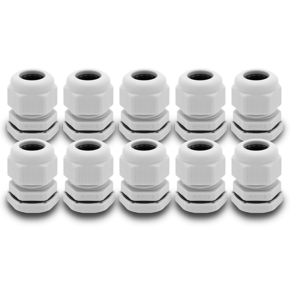 10xM20-grau arli m20 x 1,5 mm kabelverschraubung kabel verschraubung abzweigdose gehäuse kunststoffkasten wasserdicht industrie installationschrank verteilerschrank kunststoff hauptschalter schalter cable gland metrisch ip67 dicht leergehäuse