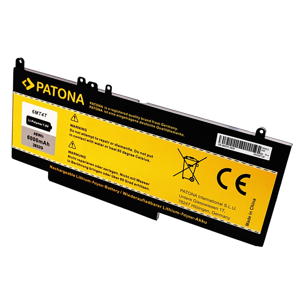 Dell Latitude 3150 3160 E5250 E5450 E5550 6MT4T 8V5GX G5M10 6000 mAh original arli patona ersatzakku laptop notebook batterie battery 6000mAh ersatz akkus