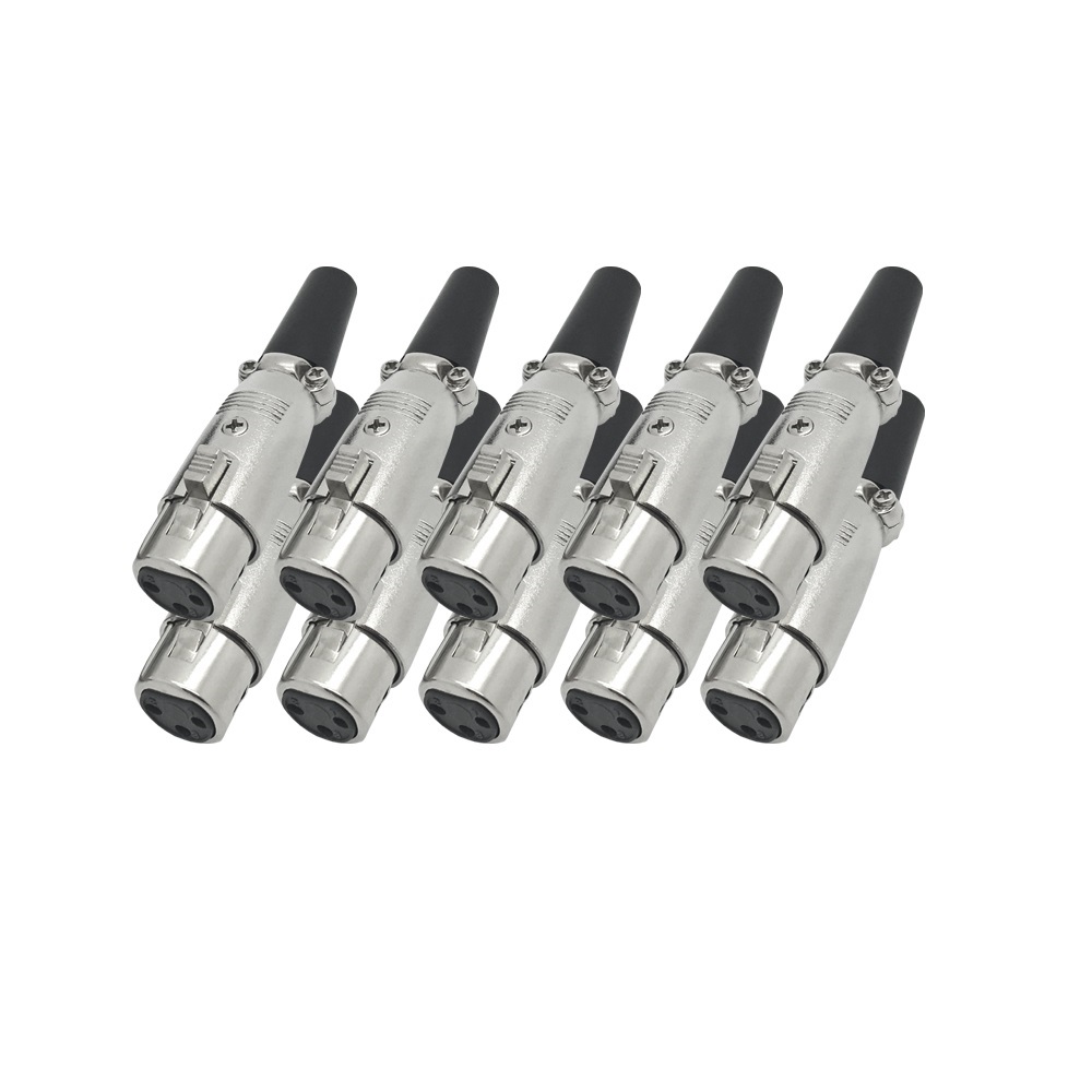 XLR-Stecker-male-female-vergoldet-3-polig-Mikrofonkabel-Zugentlastung-Kontakte-ARLI