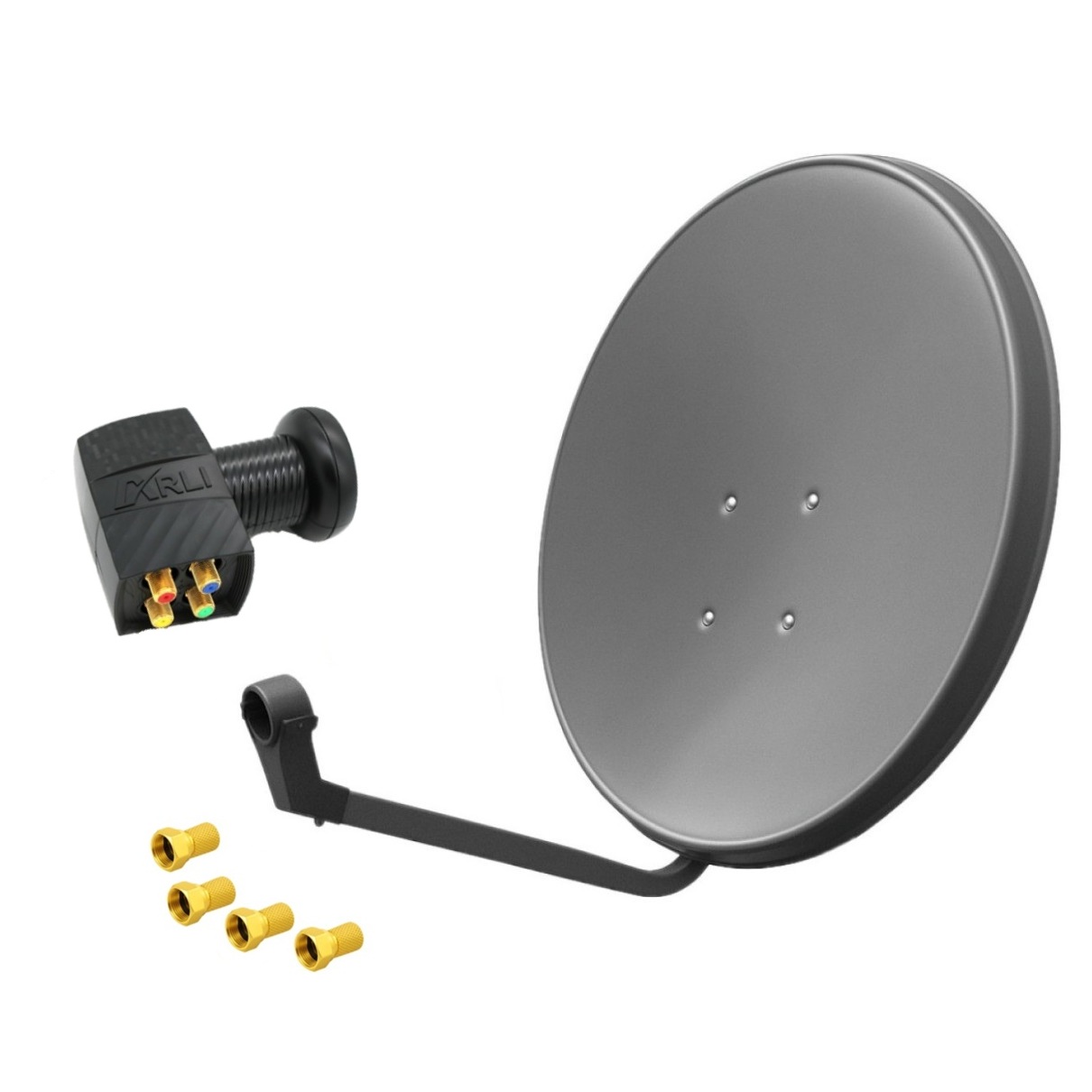Satspiegel-grau-quad SAT Anlage Digital 80cm 60cm Single Twin Quad Octo LNB Teilnehmer komplettanlage komplett Schüssel Antenne Spiegel Kabel F Stecker Camping Koaxialkabel Set Wandalter 4K grau weiss Full HD Satfinder vergoldet russisch türkisch astra hotbird türksat
