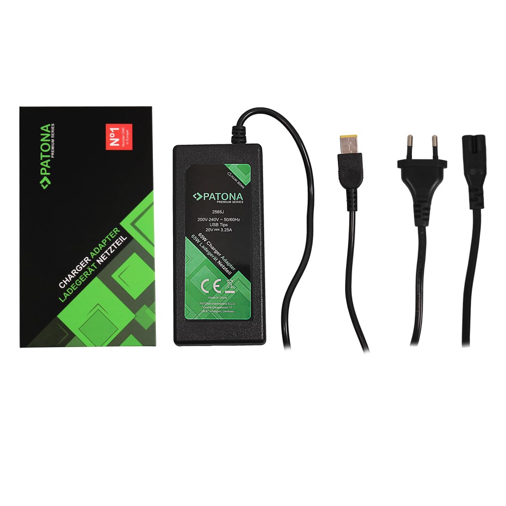 PATONA Premium Netzteil 20V 3,25A 65W Slim-Tip slim tip für Lenovo T540p T440 X240 X1 Carbon arli edge notebook laptop thinkpad yoga dual-core ThinkPad Think Pad x1 carbo 20v 65w