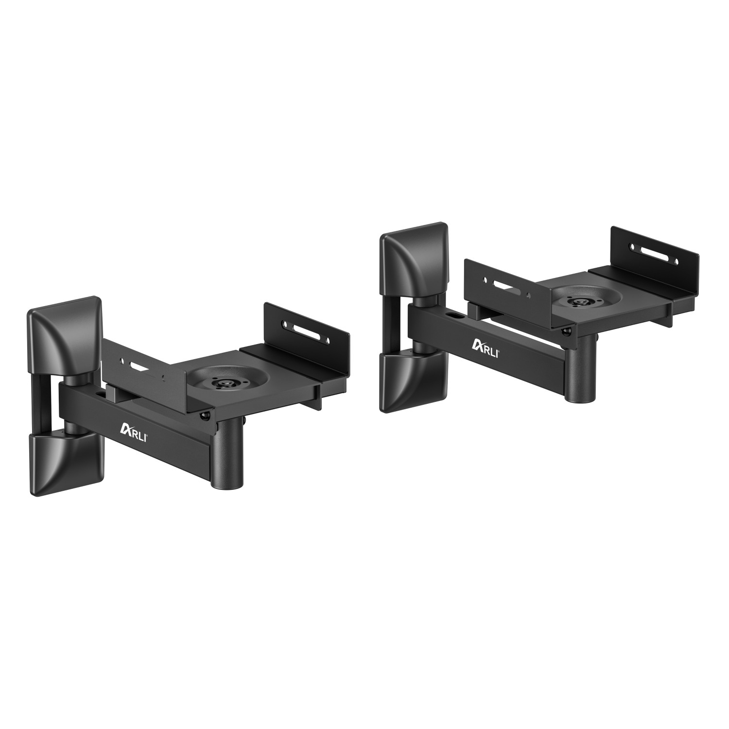 Lautsprecherhalter-HB5 arli mywall lautsprcher wandhalterung boxenhalterung lautsprecherhalter boxen box wand halter halterung 2 x set pack universal Träger neigbar schwenkbar drehbar speaker einstellbar ohne werkzeug wandhalter schwarz wandmontage