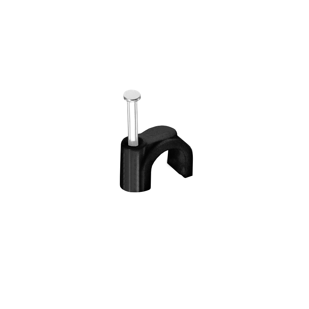 Nagelschelle-schwarz-1 arli nagelschelle 11 12 mm 12mm 100x 100 kabelschelle schelle kabelklemme kabelbefestigung kunststoff kabelschellen nagelschellen kabelschellen wand nägel nym sat tv telefon netzwerk kabel schwarz nagel leitung allzweck elektro