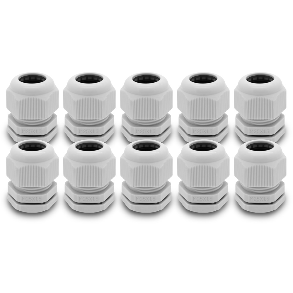 10xM25-grau arli m25 x 1,5 mm kabelverschraubung kabel verschraubung abzweigdose gehäuse kunststoffkasten wasserdicht industrie installationschrank verteilerschrank kunststoff hauptschalter schalter cable gland metrisch ip67 dicht leergehäuse
