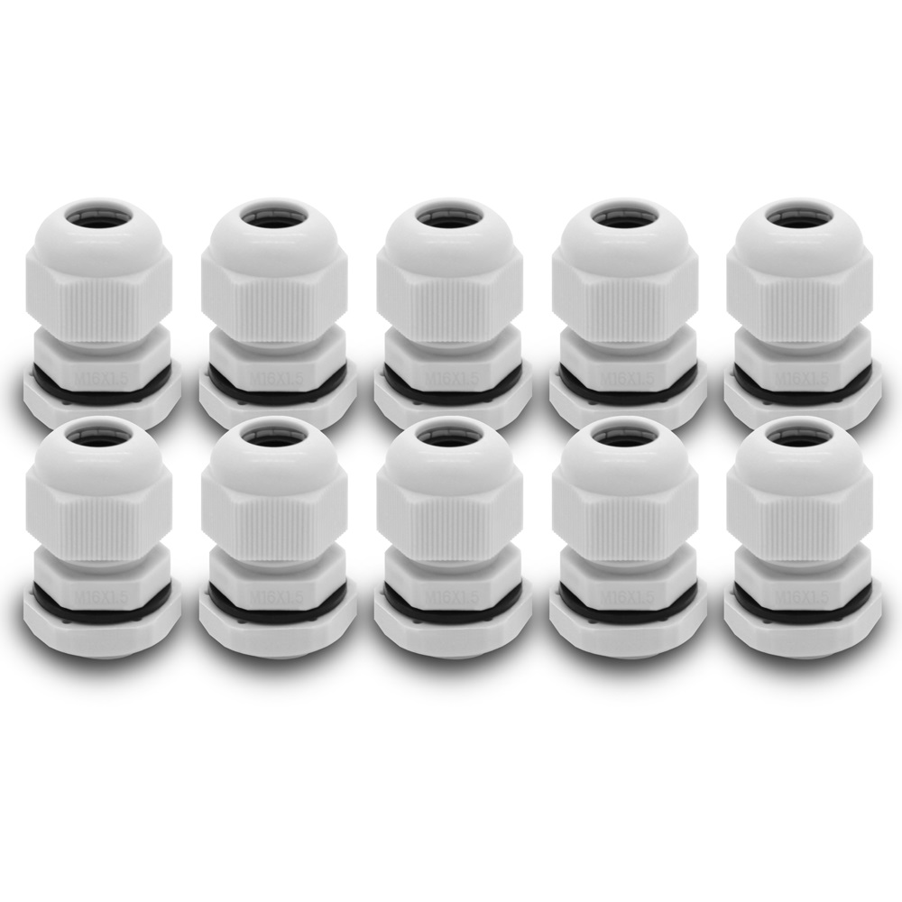 10xM16-grau arli m16 x 1,5 mm kabelverschraubung kabel verschraubung abzweigdose gehäuse kunststoffkasten wasserdicht industrie installationschrank verteilerschrank kunststoff hauptschalter schalter cable gland metrisch ip67 dicht leergehäuse