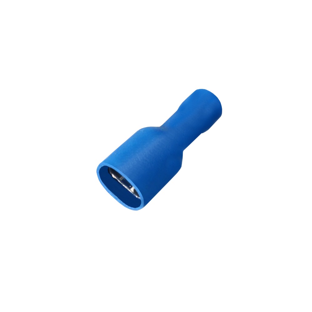 200x Kabelschuhe blau 6,3 Flachsteckhülsen Flachstecker vollisoliert 1,5-2,5 