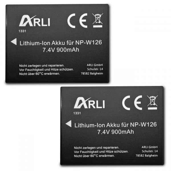 2x Akku für Fuji X-T3 VPB-XT3 NP-W126S HS33 EXR Fujifilm Finepix Pro HS30 Battery