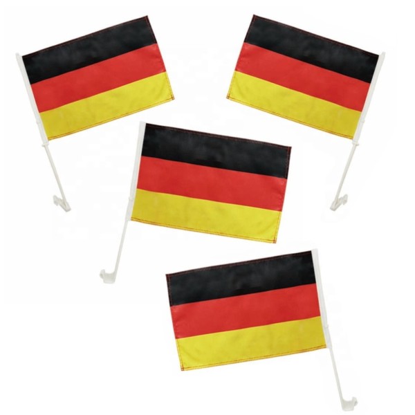4x Autoflagge Deutschland 45x30cm Robust Deutschlandflagge für Auto Fahne Autofahne