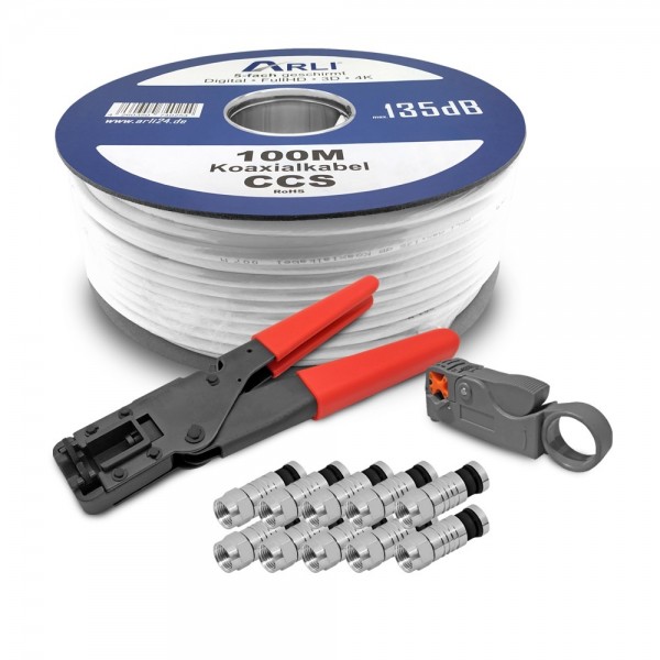 Zange und Abisolierer 10x F Kompressionsstecker für Kabel 6,8-7 mm inkl 