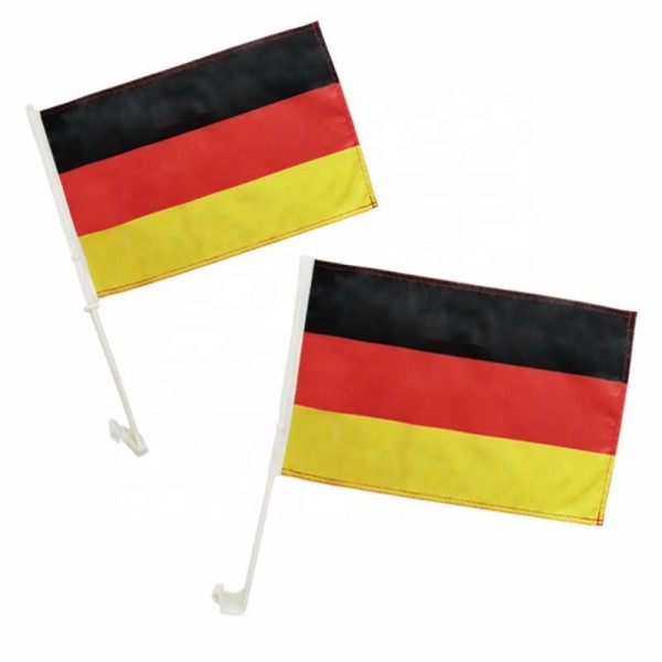 2x Autoflagge Deutschland 45x30cm Robust Deutschlandflagge für Auto Fahne Autofahne