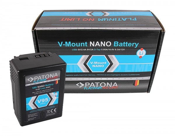 arli patona akku premium nano V95 Sony V-Mount 95 Wh DSR 600P 650P 652P HDW 800P PDW 850 BP-150w RED ARRI ersatz battery digitalcamera comcorder passend batteries batterie V Mount qualität 6400mAh