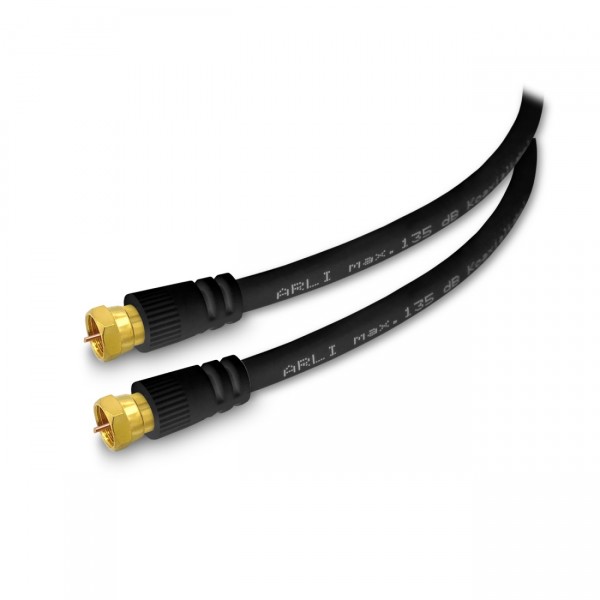 1m ARLI HD Sat Anschlusskabel schwarz vergoldet max. 135 dB