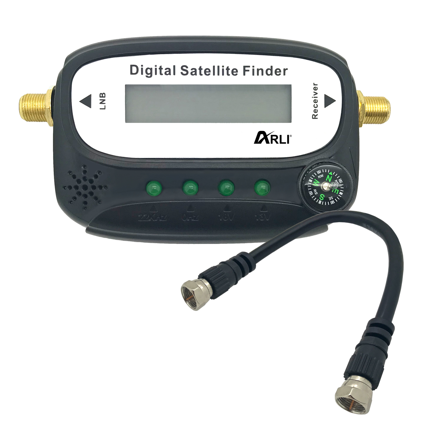 SAT Finder Satellitenfinder HDTV SAT Messgerät LED Signalton mit Kabel Kompass 