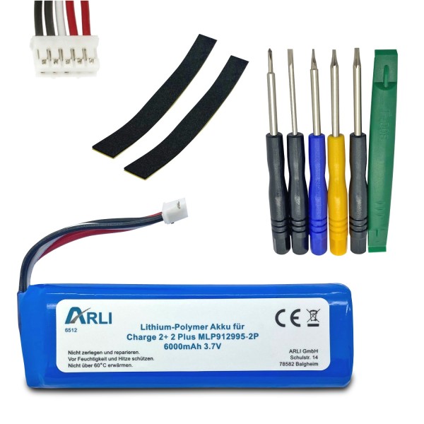 Akku passend für JBL Charge 2+ 2 Plus MLP912995-2P Li-Polymer 6000 mAh 3,7 V / Version 1